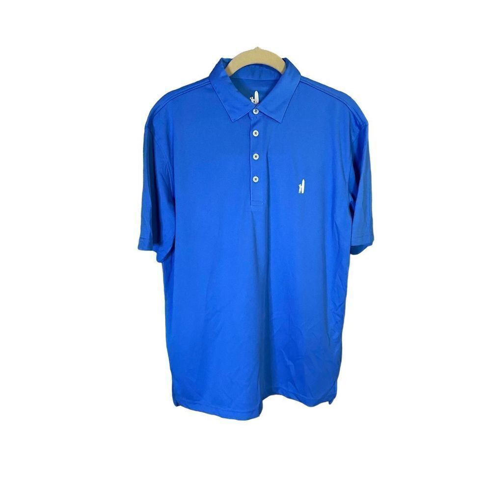 Johnnie-O men’s Marlon solid blue short sleeve polo shirt, size medium